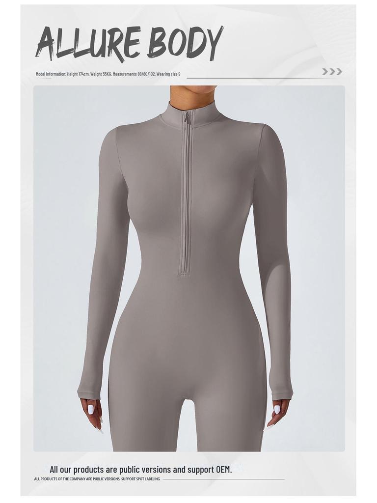 Женский комбинезон для йоги высокой интенсивности с длинными рукавами для бега