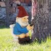 Resin Dwarf Toilet Garden Decoration Garden Sculpture Creative Play Phone Statue  Garden