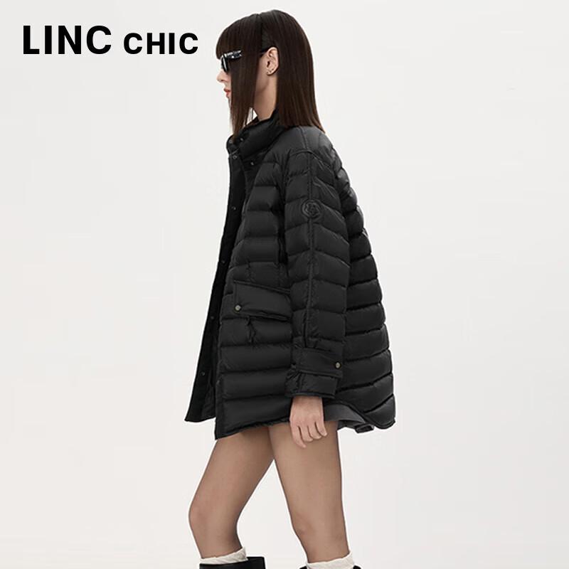 Jinyujie Women's Mid-Length Stand-Collar Lightweight Down Jacket