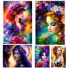 New 5D Diamond Painting Women's Picture Full Square Round Diamond Embroidered Portrait Mosaic Flower Home Decoration Gift