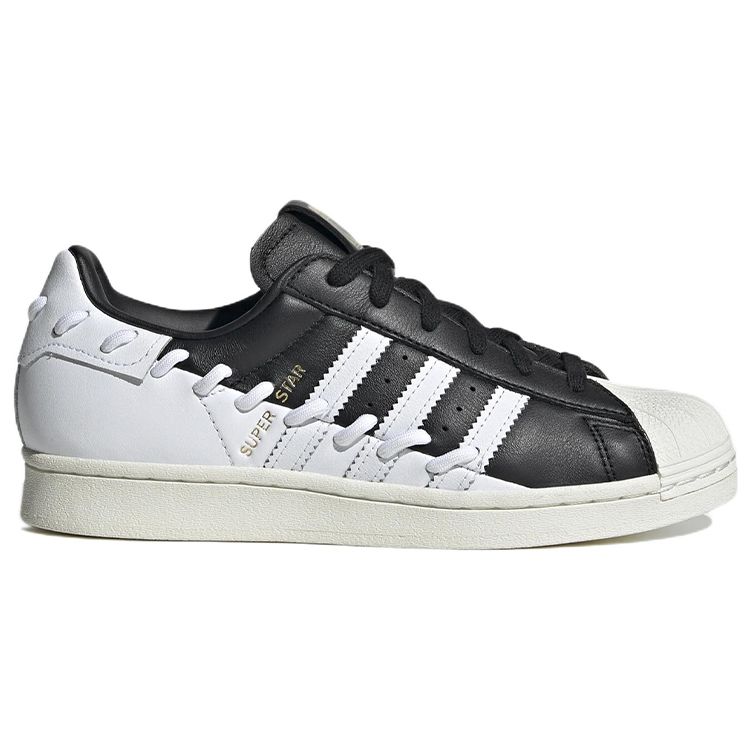Adidas Superstar Stitched - Black White Women Sneakers Core-Black Cloud-White Off-White GX3419