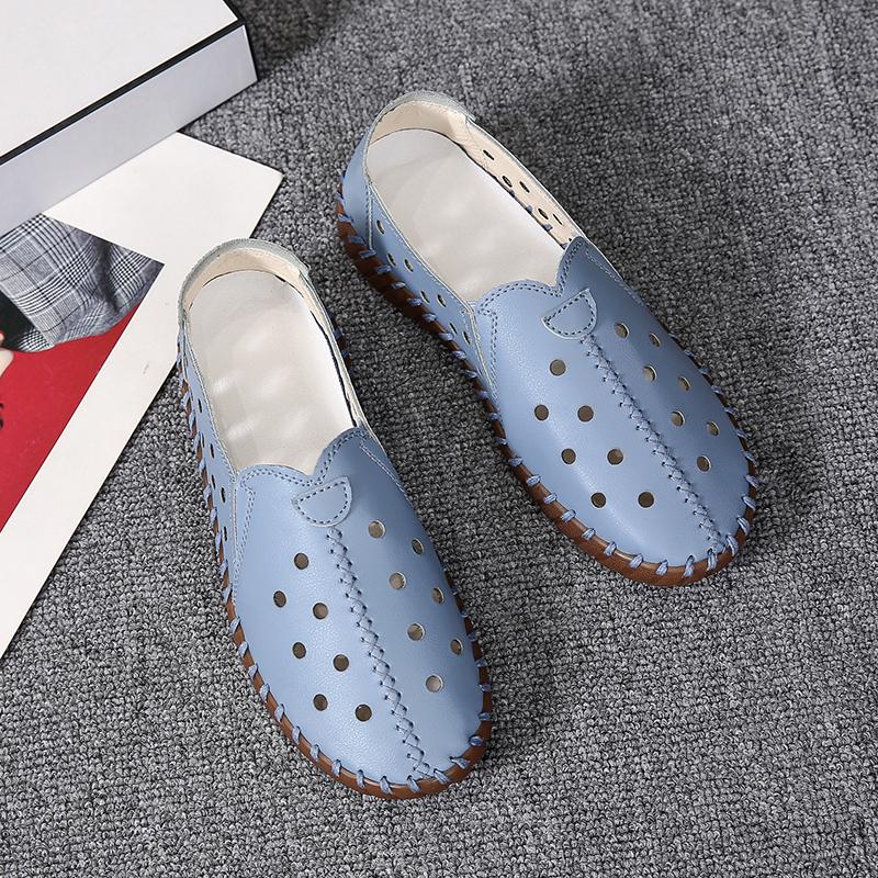 Туфли с мягкой подошвой и выемками для женщин 2024 года, повседневные туфли из винтажной кожи на плоской подошве для женщин, повседневная обувь на открытом воздухе со шнуровкой и нескользящей подошвой