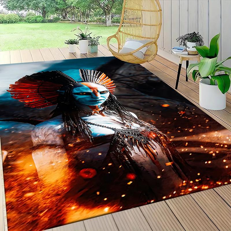 1Pc Alien Warrior Flames Carpet Rug Customizable Soft Washable Antislip Home Living Room Sofa Mats Personalized Rug 0917284