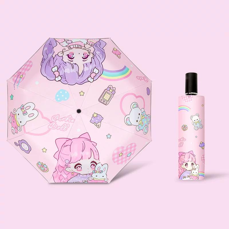 Safety Children's Umbrella Girls Primary School Students Foldable Girl Cute Child Automatic Children's Umbrella Boys School Commute Umbrella