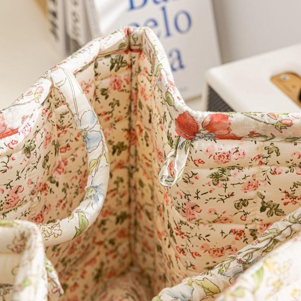 Elegant Pastoral Style Fabric Storage Basket Stackable Foldable Sundries Storage Organizer Washable Picnic Basket for Home