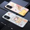 For OPPO A16 A16s A18 A38 A58 A78 A96 A98 Reno8T 10 Pro 12F Realme C30 C33 C63 C65 C67 Hard Glass and Soft TPU Cartoon Cute Girl Pattern Phone Casing