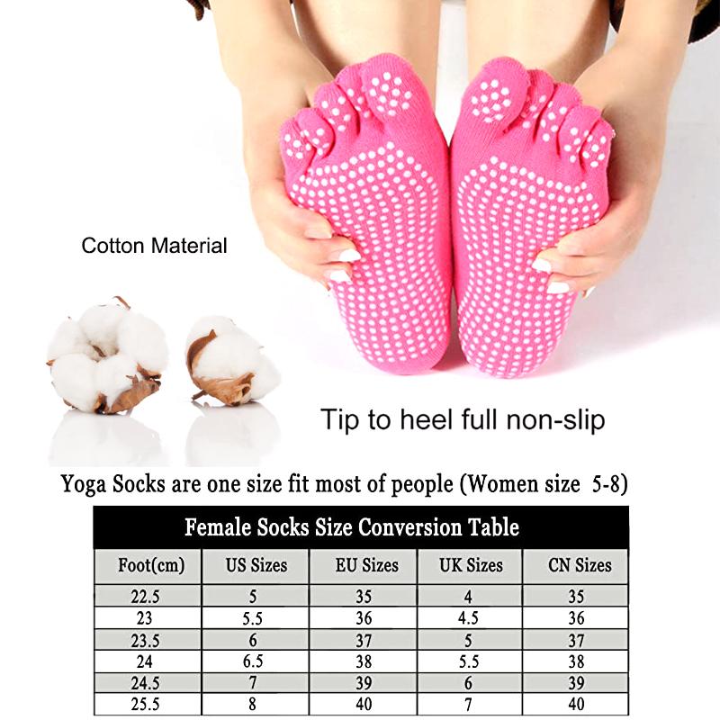 5 Finger Colorful Sports Silicone Fitness Yoga Socks Non-Slip Girl Elastic Stockings Pilates Ballet Dance Women's Shoes And Sock