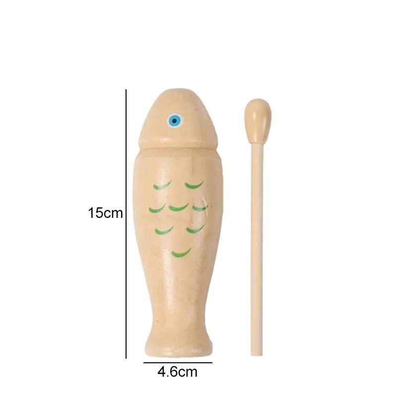 Wooden Fish Children Music Toys Wooden Orff Percussion Instrument Music Equipment Single Sound Tube Two Tone WoodBlocker TMZ