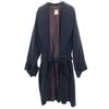 Wool Long Sleeve Gown Coat Navy System Women Used