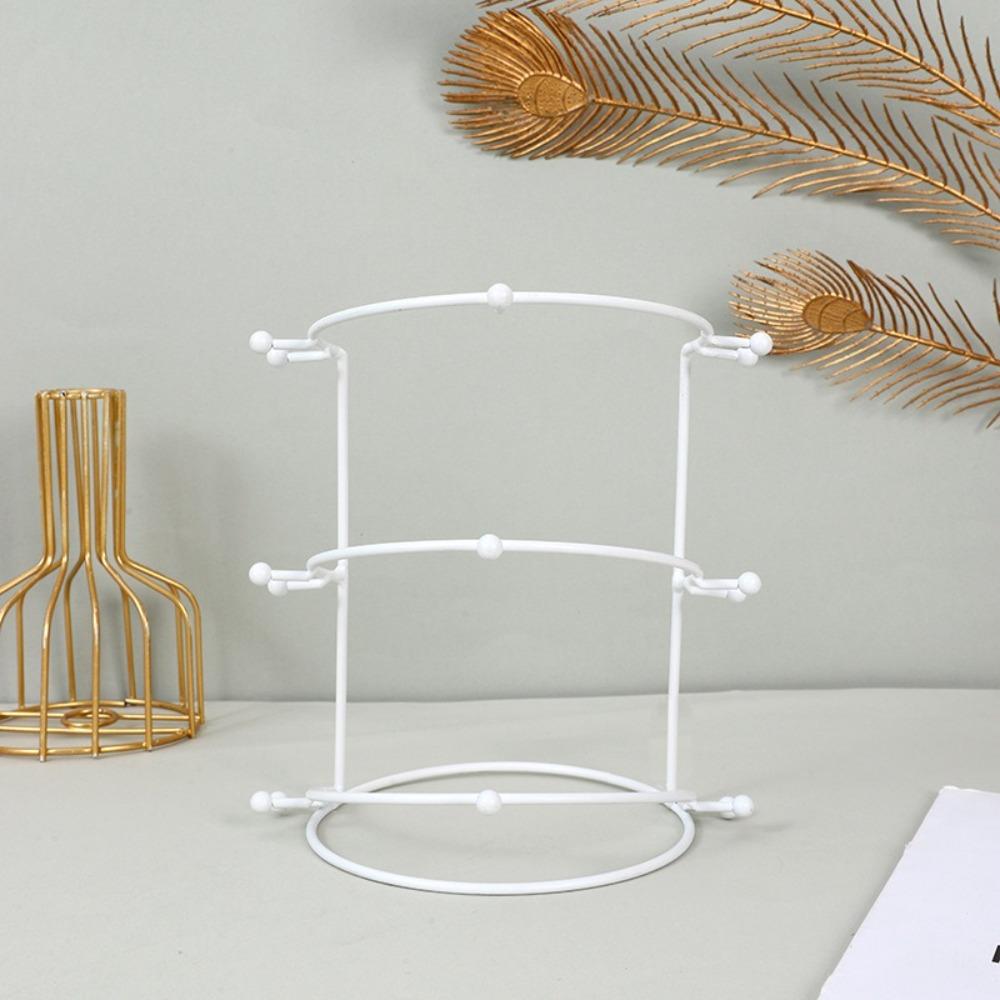 Gold White Crown Display Stand 2/3/4-Tier Jewelry Organizer For Girl Room Exhibition