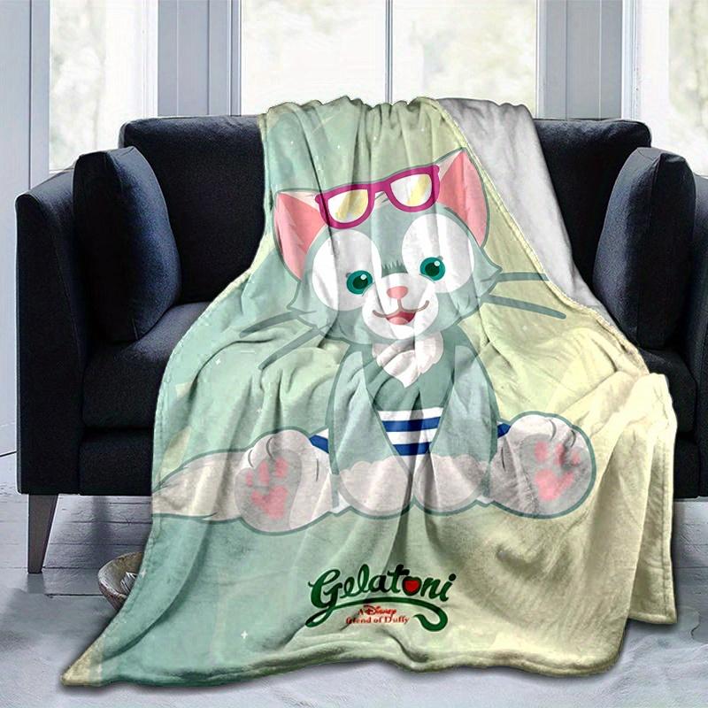 1pc, Gelatoni (2) Home Decor Flannel Blanket Perfect Gift for Bedroom, Living Room, Travel, Camping, Car