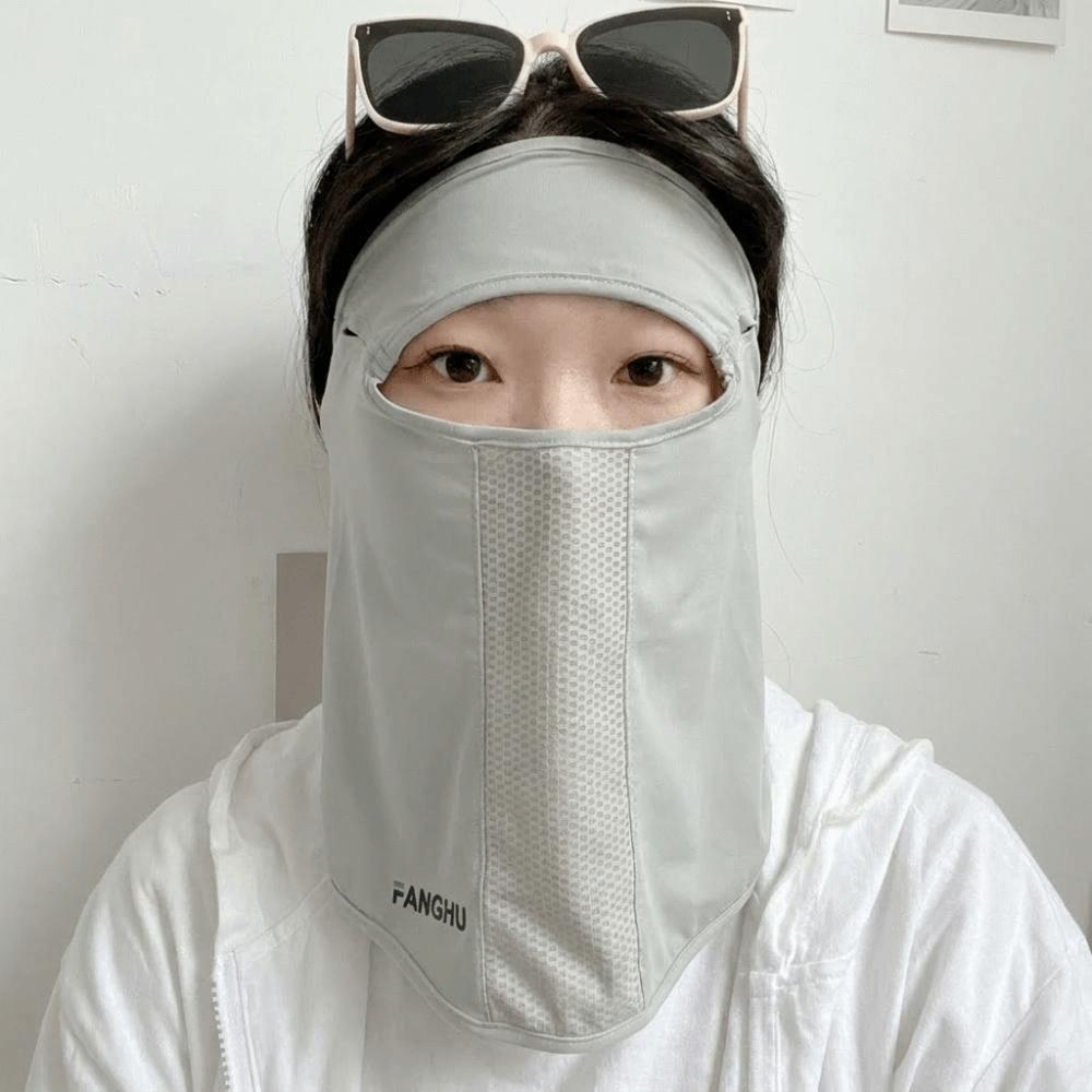 Solid Color Face Cover UV Protection Face Gini Mask Fashion Ice Silk Mask  Sports