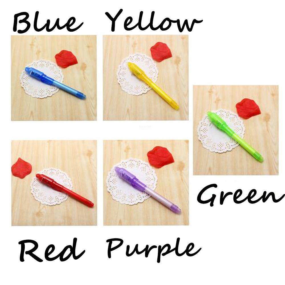5 PCs Checkout Plastic Secret Message Invisible Ink Spy Pen UV Light Magic Marker