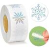 500 Sheets/Roll Transparent Snowflakes Stickers Christmas Tags Stickers For Kids Gift Baking Package Envelope Decor Stationery