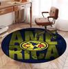 Club America Pattern Round Rug, Indoor/Outdoor Mat, for Picnic, Gameroom, Bedroom, Office, Living Room, Home Decor Carpet, Birthday Gift