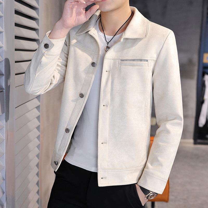 Men's Suede Jacket Autumn Casual Denim Jacket Men's Simple Jacket