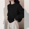 Autumn Winter Simplicity Casual  Women Sweater Lazy Wind Solid O-Neck Loose Long Sleeve Pullovers Knitted Tops
