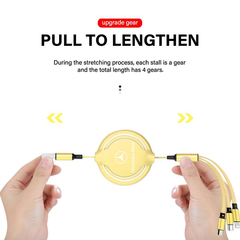 1 шт. Автомобильное телескопическое устройство три в одном для зарядки мобильного телефона для Mercedes Benz AMG A E C G R S класса W176 W204 W212 W168 W205