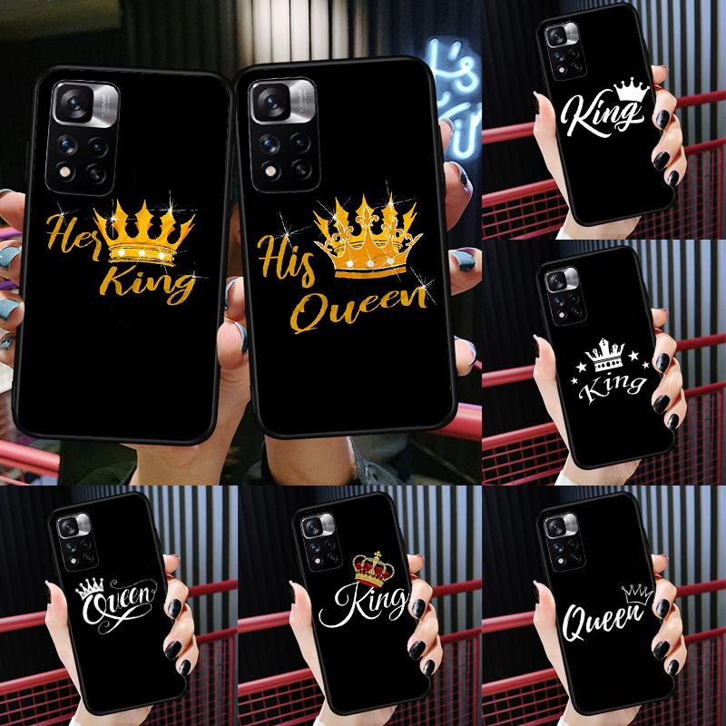Чехол-пара Crown QUEEN & KING для Xiaomi Redmi 13C 10C 12C 14C Redmi Note 14 13 Pro 12 11 9 10 9S 10S 11S 12S