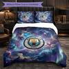Manchester City Pattern 3 Pieces Bedding Set Soft Microfiber Duvet Cover with Pillow Cases for Bedroom