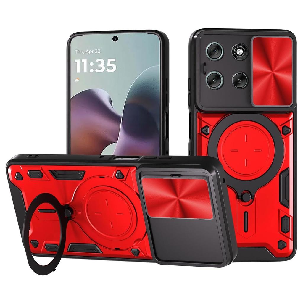 Чехол для Moto Edge 70 Ударопрочный Бронированный Сдвижная Защита Камеры Задняя Крышка для Motorola Edge70 X70 Air Магнитное Кольцо Держатель Чехол