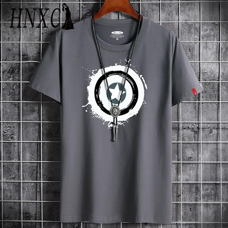 HNXC Хлопковая футболка с коротким рукавом, мужская модная свободная рубашка с половиной рукава, сострадательная рубашка с принтом