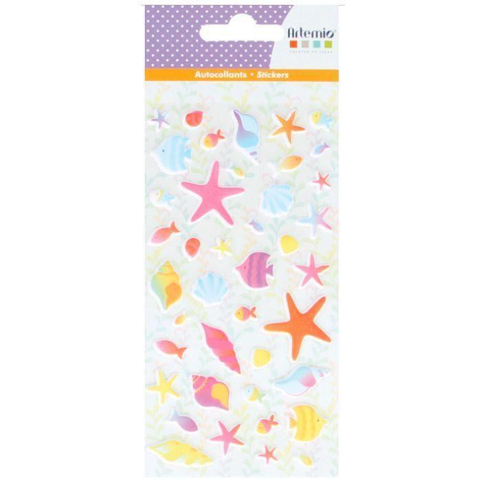 3D Puffies Mermaids and Shells Stickers