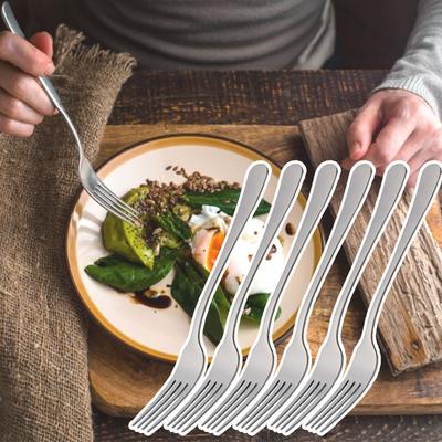 6 шт. Фруктовые вилки из нержавеющей стали, Десертные вилки, Милый мини-набор вилок, Вилки для закусок, торта, десерта, Столовые приборы для кафетерия, дома, кухни
