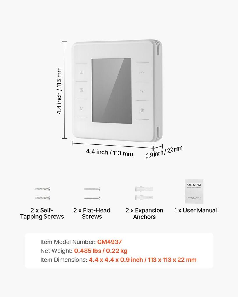 7-Day Programmable Thermostat, Home Thermostats for Heat Pump,Air Conditioner,Underfloor Heating, LED Screen with Backlight &