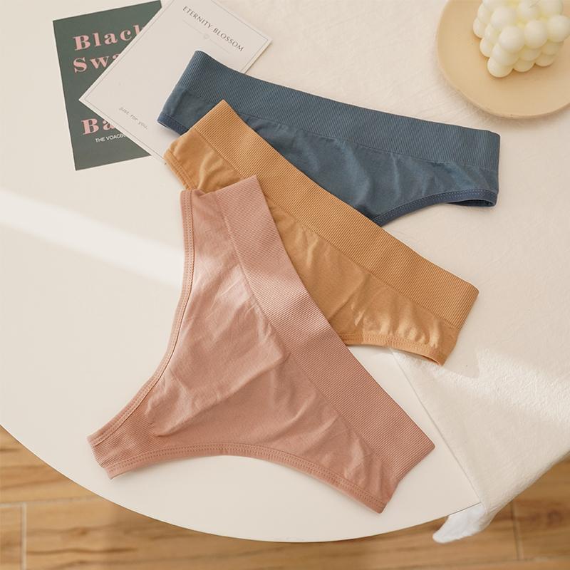 CINOON 3Pcs/Lot Women Bra Set Sexy Seamless Thong Low Waist Panties Wire Free Bra Bralette Lingerie Brassiere Female Underwear Set