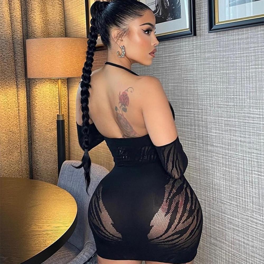 Сетчатое короткое платье Сексуальное нижнее белье для женщин Юбка с запахом на бедрах Куколка Ночная сорочка Сетчатая короткая сетчатая юбка Самое сексуальное облегающее мини-платье