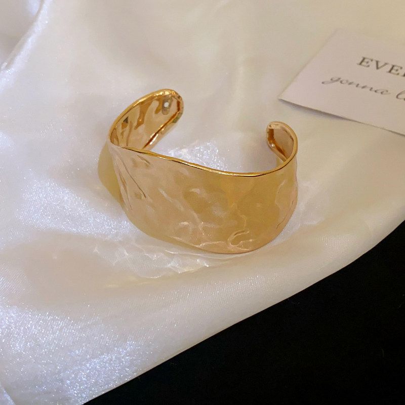 European and American Style Irregular Open Bracelet, New Arm Ring, Silver High-End Arm Band, Minimalist Metal Unique Hand Accessory