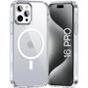 Case for iPhone 16 PRO - Transparent Silicone with Integrated Magnetic Circle Phonillico®