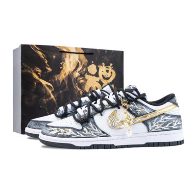Dunk Cloud Willow Witch Hazel Износостойкие Нескользящие Низкие Кеды для Скейтборда Унисекс Черно-Золотые DD1503-101(Команда626-)