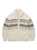 Gelato Pique HOMME Пудровый кардиган жаккардовой вязки в стиле Fair Isle PHNT245928 IVR Мужской