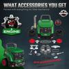 Kids Truck Engine Toy, Toy Steering Wheel with Spray, Lights and Sounds, Educational Gifts for 3-6 Years, Green