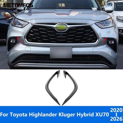 Накладки на передние противотуманные фары "Брови" для Toyota Highlander Kluger Hybrid -2025 2026 Аксессуары, полоска из углеродного волокна