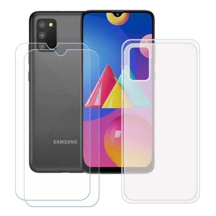 Coque et Protecteur d'Écran - FZ - Samsung Galaxy A02S - Coque Translucide - Verre Trempé - Souple