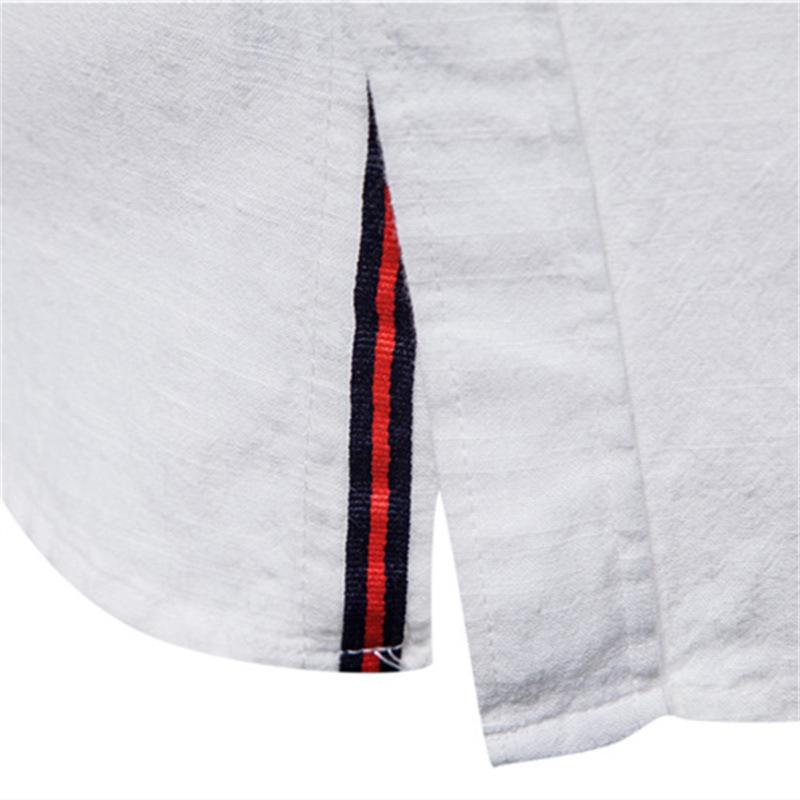 Men's Slim Fit Cotton Linen Long Sleeve Shirt - Casual Japanese Fashion, Solid Color, Spring/Summer (US Size)