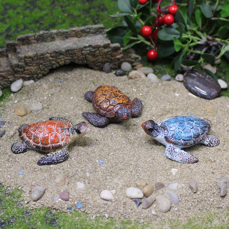 Mini Turtle Figurine in Resin, Simulated Sea Turtle Statue, Garden Decoration, Micro-landscape, Decoration, Decoration Ornament