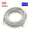 5M PTFE Universal Racing Hose AN4-AN12 Stainless Steel Braided Brake Hose Fuel Oil Line Oil Cooler Car Hose Pipe Black Silver
