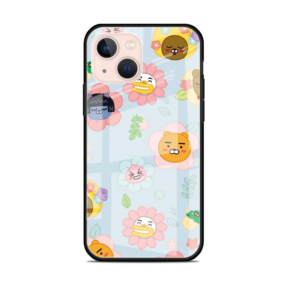 Стеклянный чехол для Apple iPhone 14 13 Pro 11 12 7 8 Plus SE 2022 XR X XS Max 6 6S закаленный чехол для телефона Kakao Friends