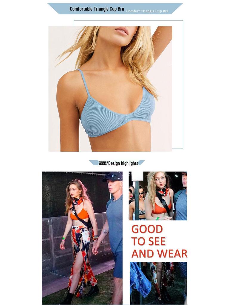 Женский бесшовный эластичный хлопковый бюстгальтер с V-образным вырезом