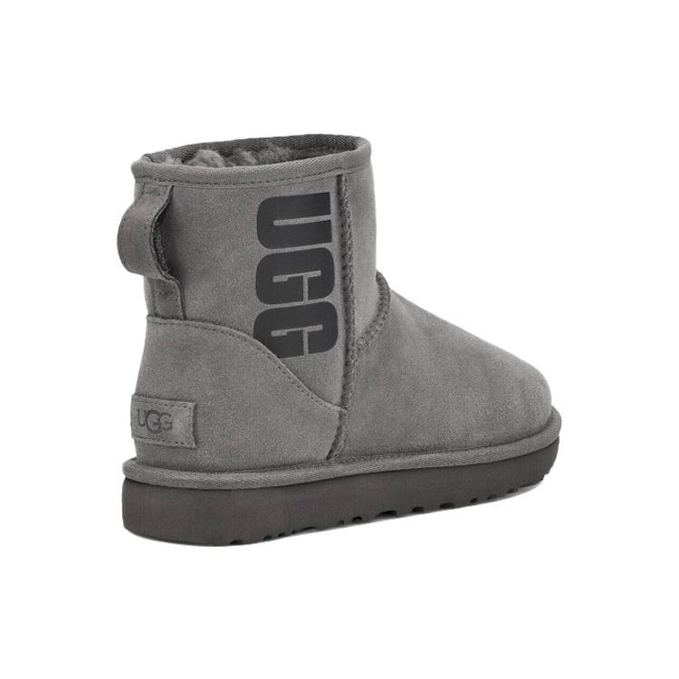 (WMNS) UGG Classic Mini UGG Rubber Logo 'Grey' Women's 1108231-GREY