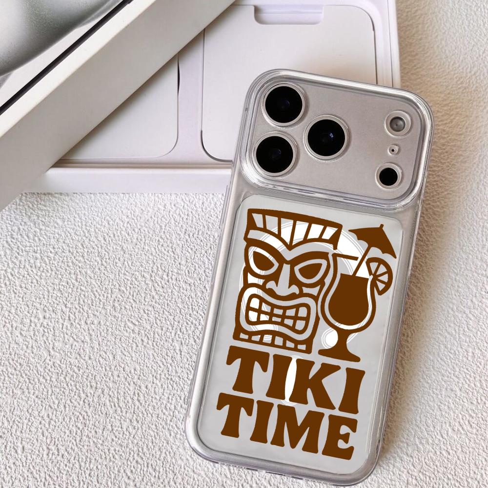 Tiki Time Phone Case For iPhone 17 16 15 14 13 12 Pro Max Plus With Magnetic Crystal Clear Case Wireless Charge