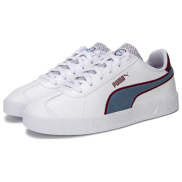 Puma Club Retro Prep Leather Comfortable Casual Low-Top Sneakers Unisex Sneakers White Blue Purple 389404-01