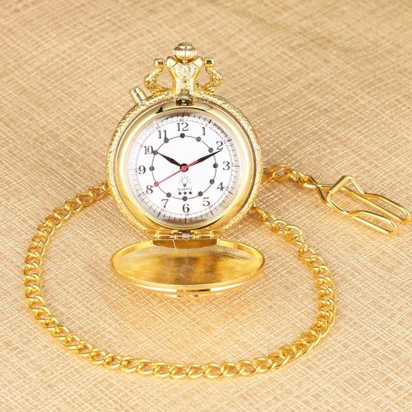 Noctilucent LED Flash Quartz Pocket Watch Unique Bronze/Silver/Gold Steampunk Train Locomotive Engine FOB Luminous Chain Watch Luxury Clock