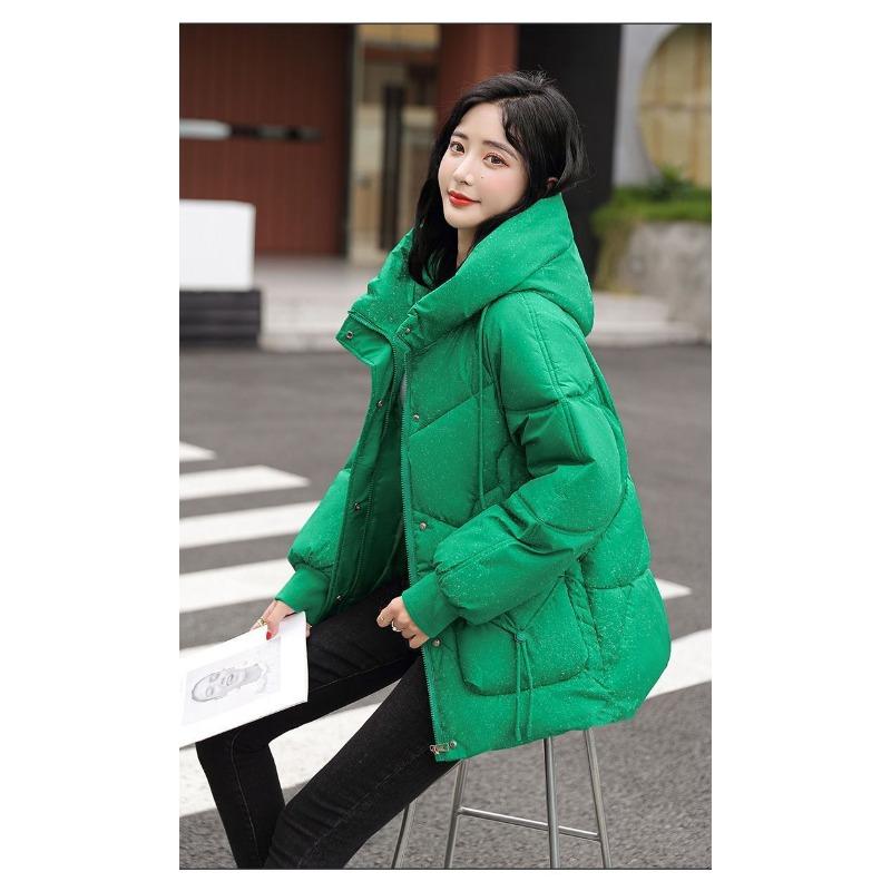 Зимняя женская теплая толстая куртка с капюшоном, повседневная свободная куртка с хлопковой подкладкой, верхняя одежда средней длины