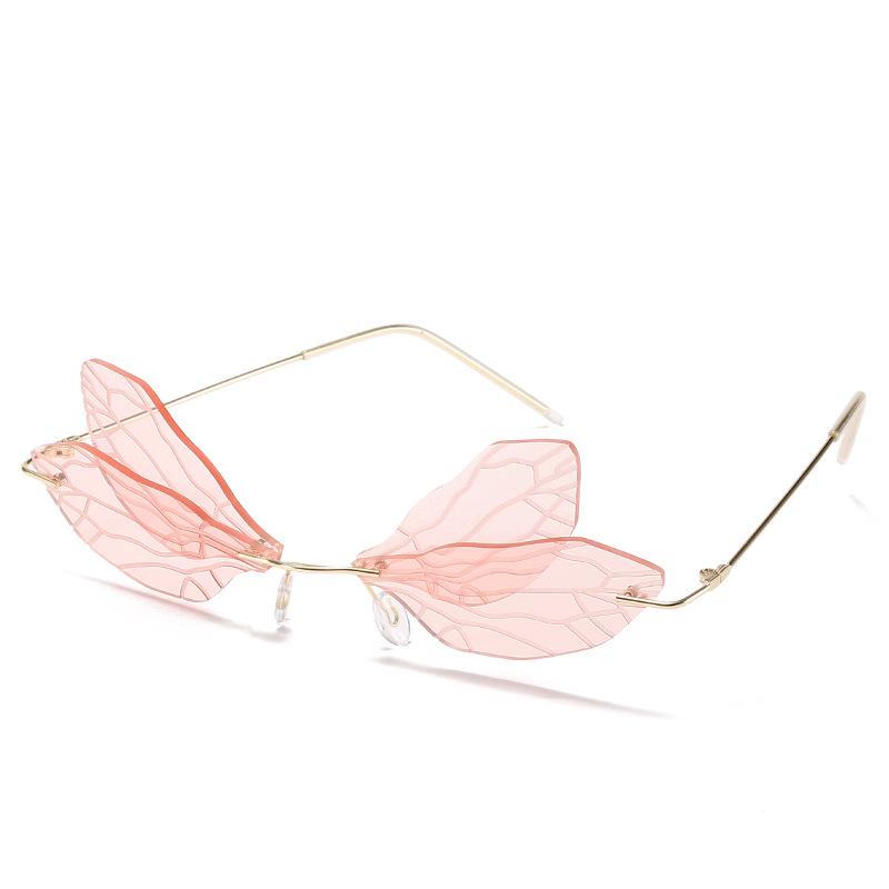 Трендовые безободковые солнцезащитные очки-градиент «Стрекоза» для женщин, 2024