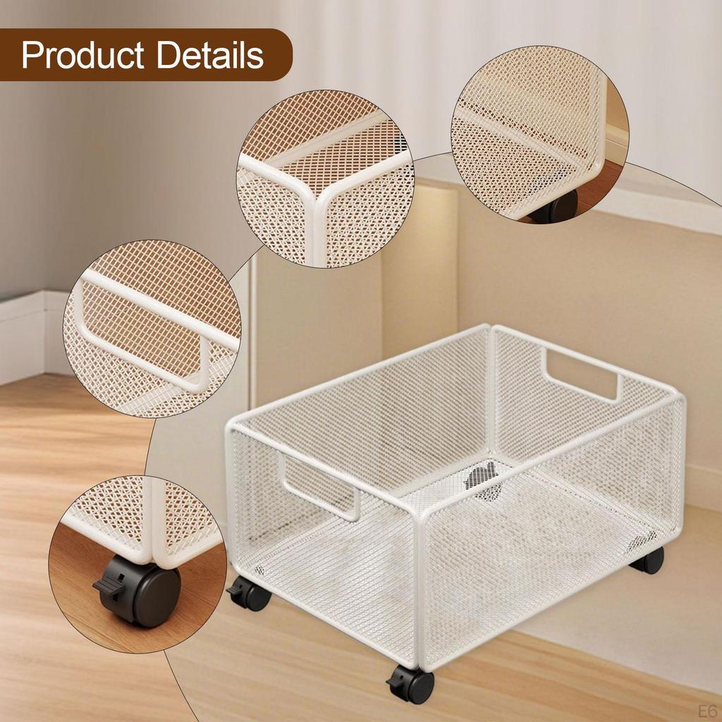 Сетчатый подвесной органайзер для файлов Тележка на колесиках Мобильная книжная полка Портативный
